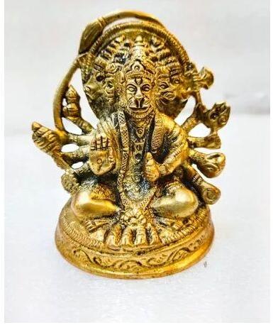 Brass Panchmukhi Hanuman Statue