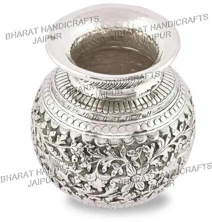 Antique Silver Plated Metal Kalash, Size : 7 Inches