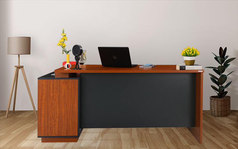 Royaloak MDF with melamine finish Computer Table, Color : Brown