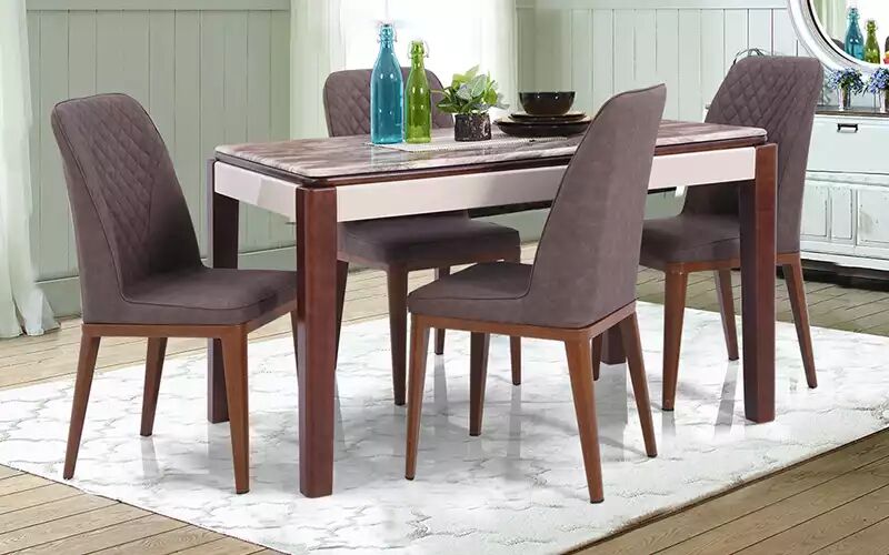 Marble 4 Seater Dining Table Set