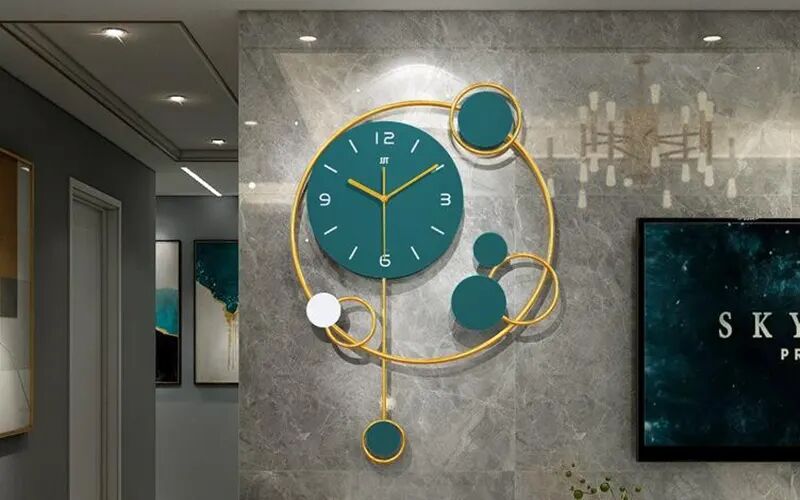 Elegante Homez Metal Designer Wall Clock, Color : Blue