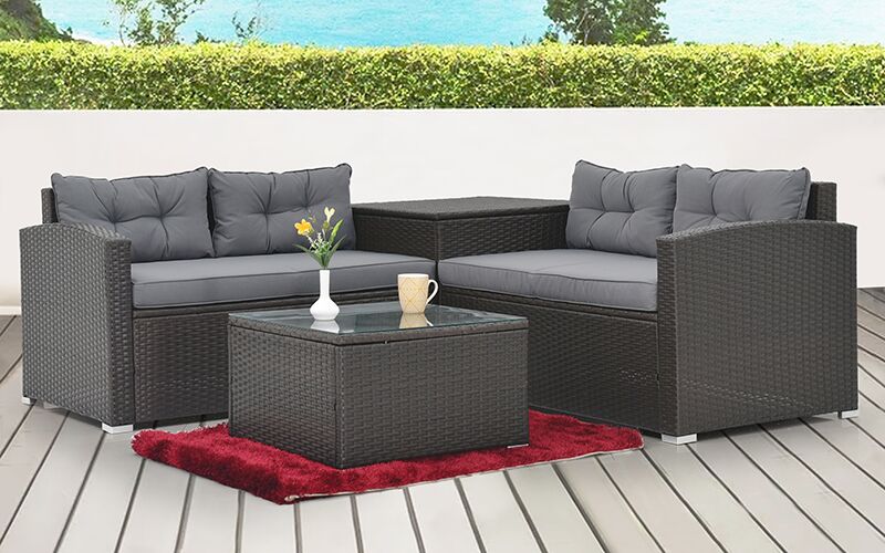 Fibre cane patio clearance furniture