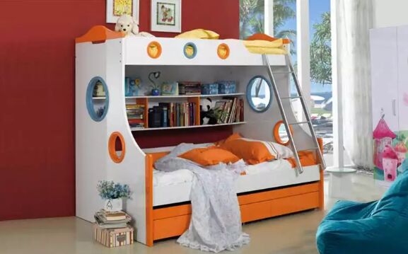 Royaloak HDF with High Gloss Finish Trundle Bunk Bed