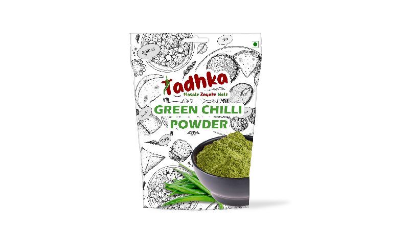 Tadhka Organic green chilli powder, Packaging Type : Plastic Pouch