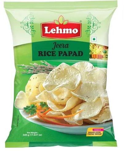 Jeera Rice Papad, Packaging Size : 500gm ( 17.637 oz )