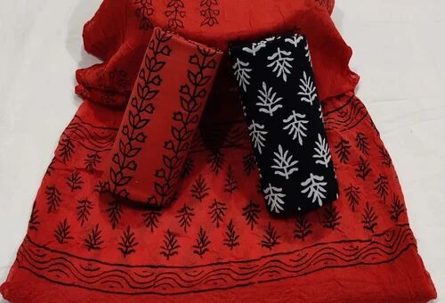 Unstitched Chiffon salwar suit, Pattern : Printed