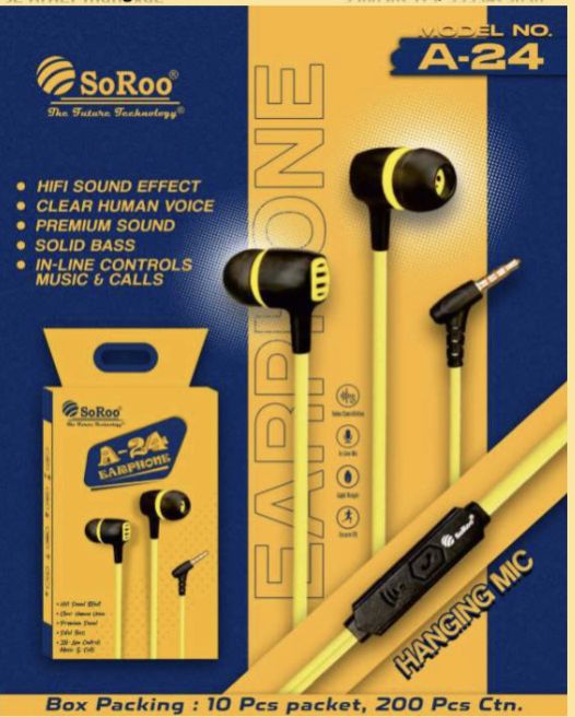 SoRoo Earphones, Size : Standard