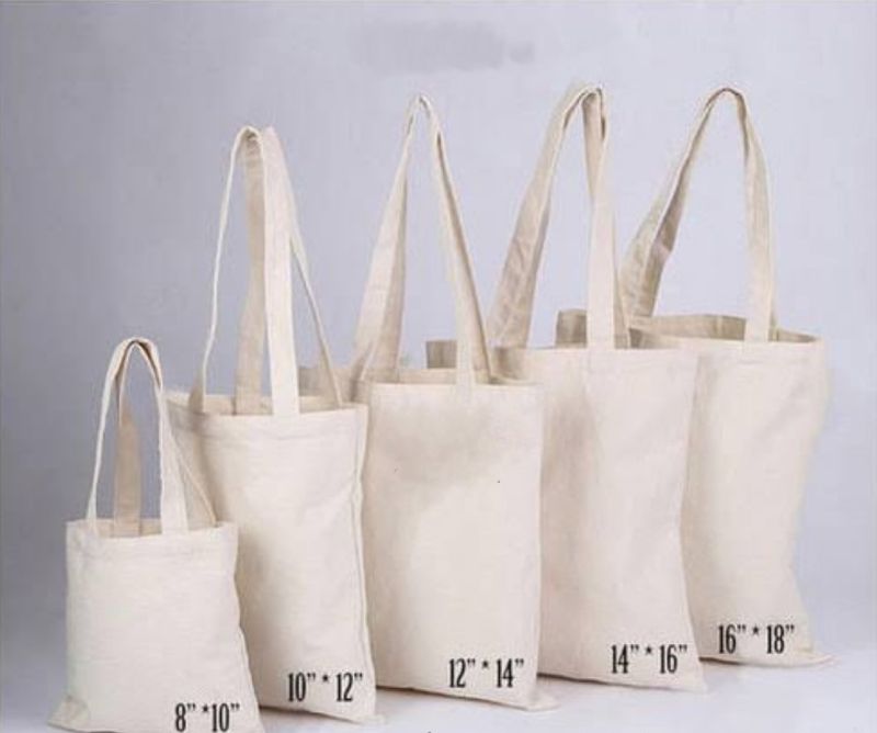 White Canvas Cotton Bag, For School, Office, College, Size : Multisizes