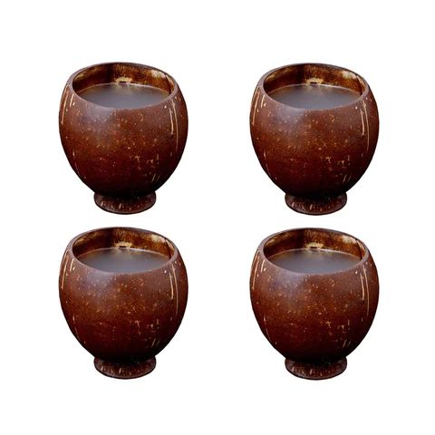 Handmade Coconut Shell Mug Set of 4