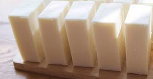White Solid Coconut Milk Soap Base, for Bathing, Packaging Type : Paper Box