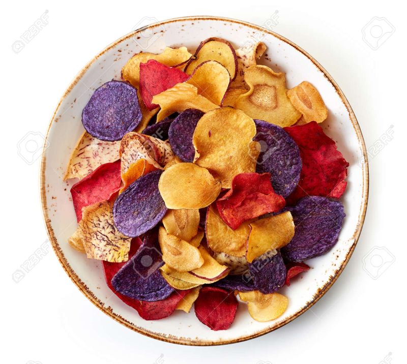 Natural Mixed Vegetable Chips, for Ready to Eat, Style : Dried