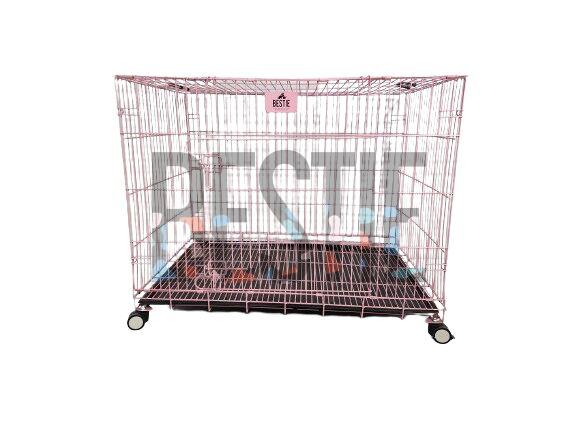 42 inch Pink Double Door Dog Cage