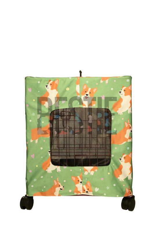 24 Inch Dog Green Crate Cover, Shape : Square