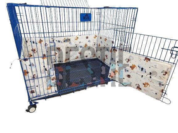 White Printed Bumper 30 Inch Dog Cage