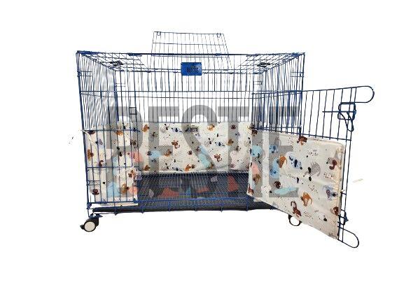 White Printed Bumper 36 Inch Dog Cage