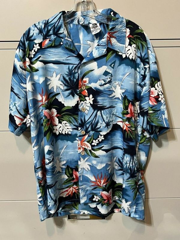 Printed Polyester mens aloha beach shirt, Size : All size