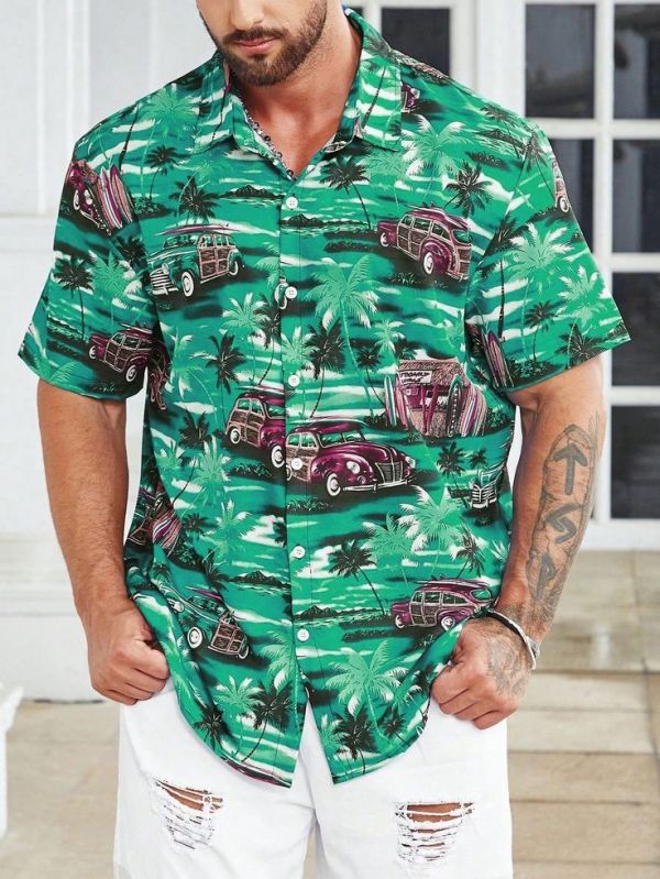 Printed Polyester men goa beach shirt, Size : XL, XXL, XXXL, 4xl 5xl