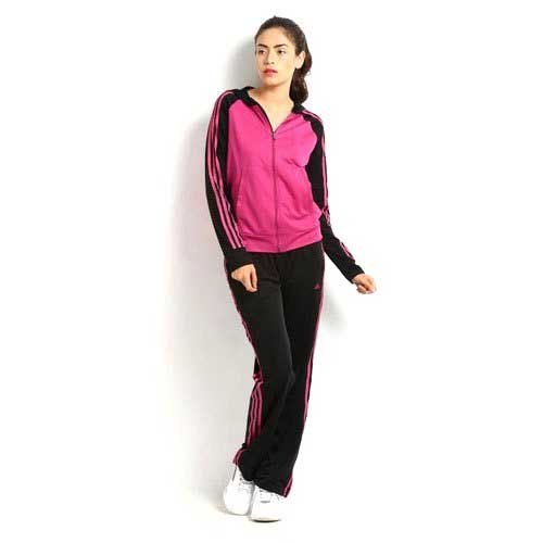 Full Sleeves Plain Collar Neck Polyester Ladies Sports Track Suit, Fit Type : Regular Fit
