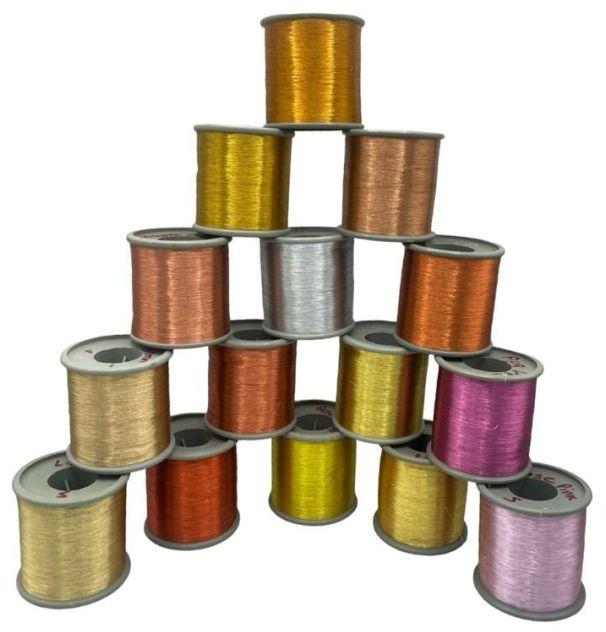Dyed 75D Polyester Zari Thread, Packaging Type : Roll
