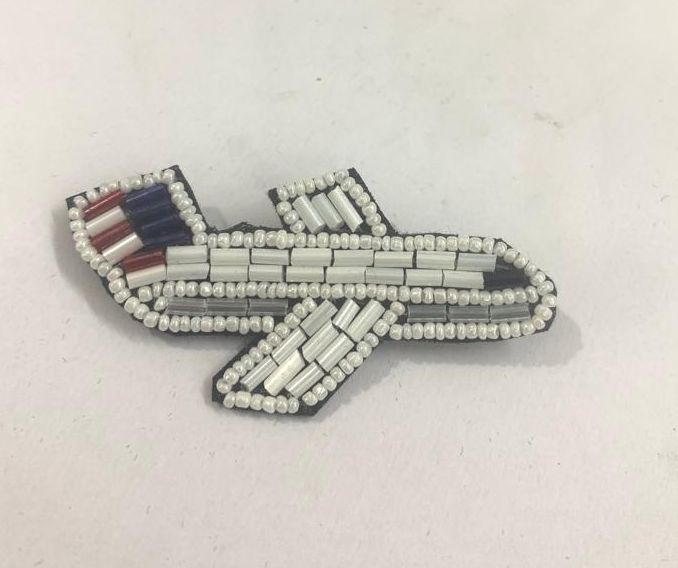 Aeroplane Beaded Brooch Pin, Occasion : Party Wear