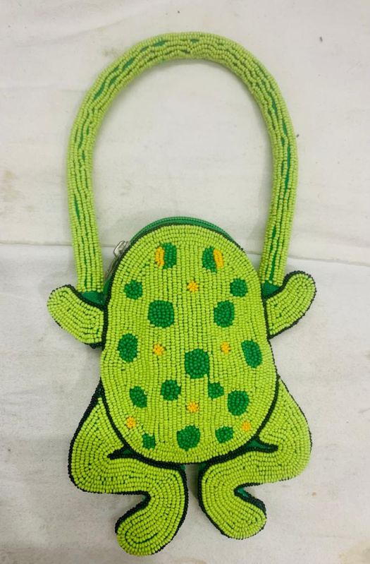 Printed Cotton Frog Shaped Bags, Closure Type : Zipper