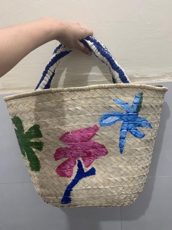 Printed Hand Painted Raffia Bags, for Shopping, Style : Handbags