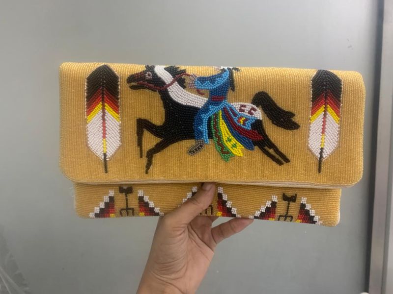 Horse Beaded Clutch, Size : Standard