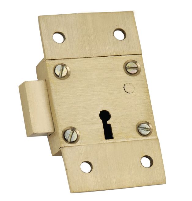 Bharat Golden Rectangular Brass Shutter Lock, Packaging Type : Paper Box