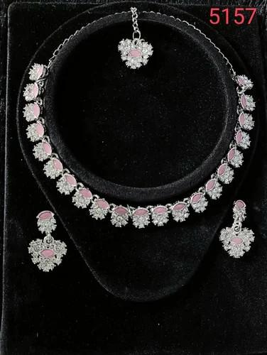 Fancy American Diamond Necklace Set, Gender : Female
