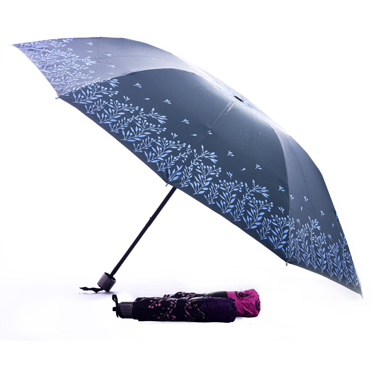 21 Inch Satin Print Two Fold Umbrella