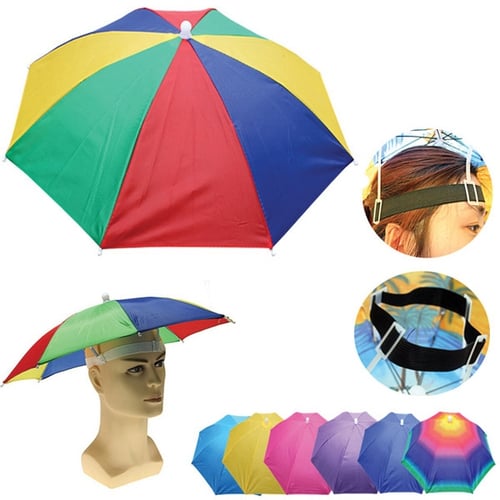 Polyester Multicolor Plain Hat Umbrella, for Protection From Sunlight, Raining, Gender : Unisex