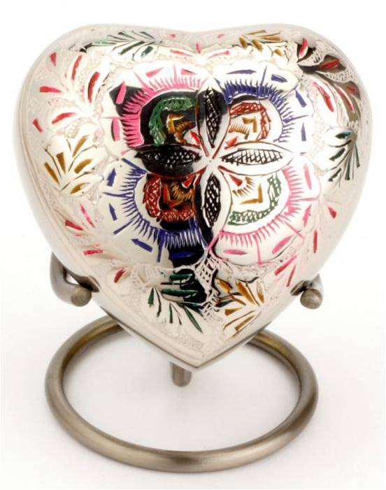 RA-H1168 Brass Heart Shape Cremation Urn, Packaging Type : Carton Box