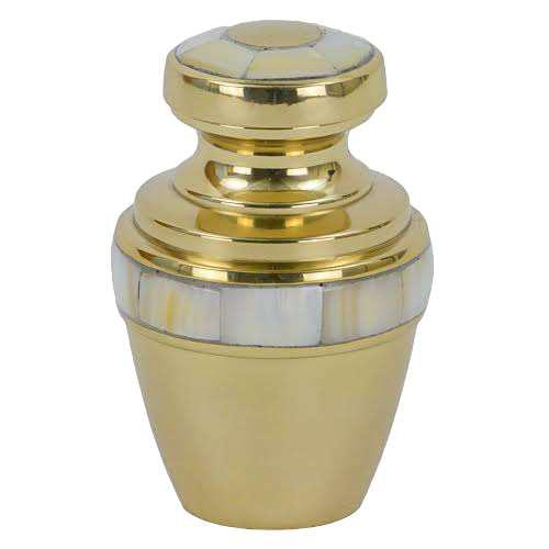 Multi Colour Round Polished RA-T1107 Brass Token Urn, for Cremation, Packaging Type : Carton Box