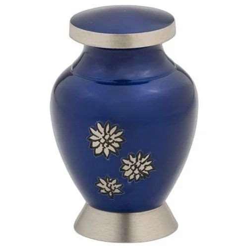 Multicolor Round Polished RA-T1215 Aluminium Token Urn, for Cremation, Size : 5x5x7.7 Cm
