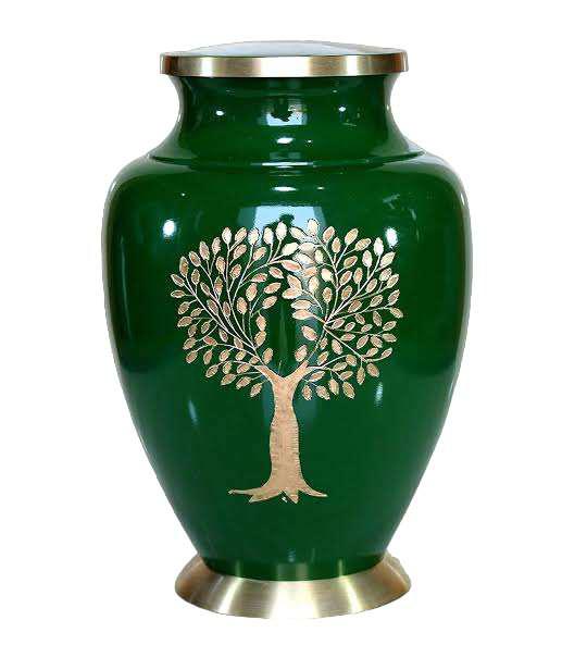 Round RA-U1211 Brass Adult Ashes Urn, for Cremation