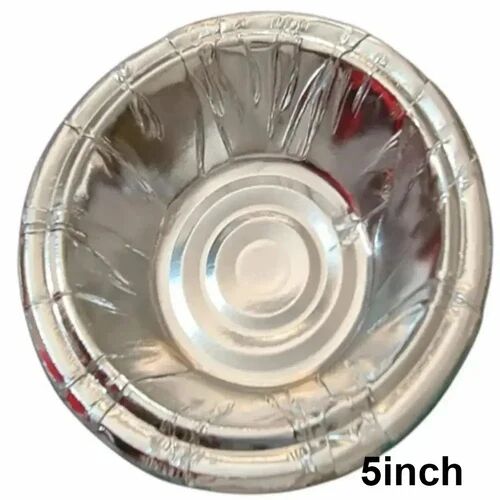 5 Inch Round Silver Foil Paper Bowl