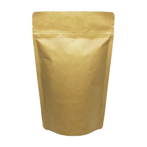 Brown Mgl Flexipack Plain Kraft Paper Pouch, For Packaging, Zipper Style : Zipper