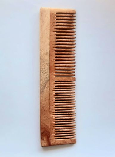 Brown Wood Dual Tooth Neem Comb