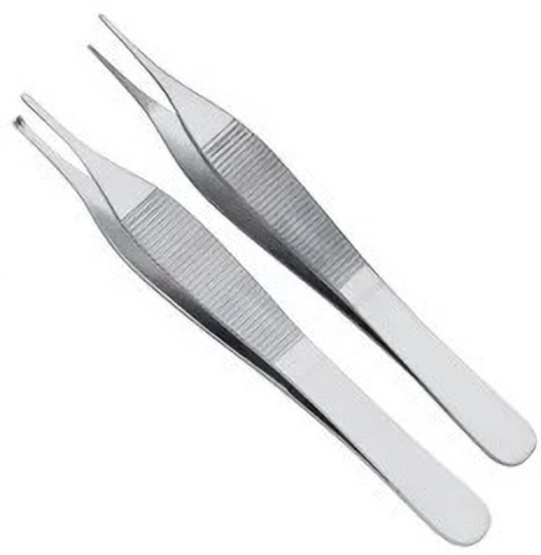Adson Forceps Plain & With Teeth, for Hospital Use, Color : Silver