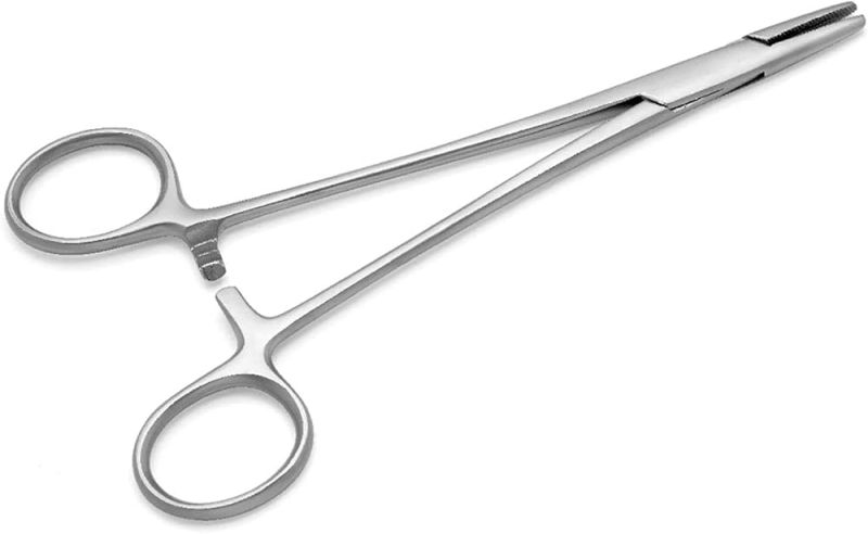 Silver Stainless Steel Needle Holder Surgical Forceps, for Hospital, Feature : Rust Proof