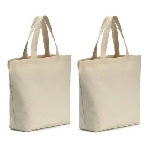 Creamy Plain Canvas Bag, for Shopping, Feature : Light Weight, Easy To Carry