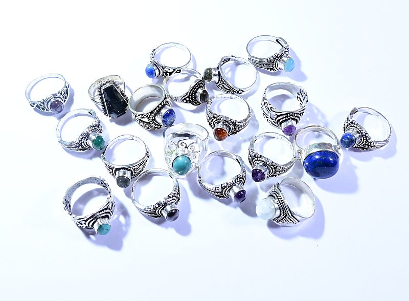 German Silver Ladies Gemstone Rings, Shape : Multi Shape