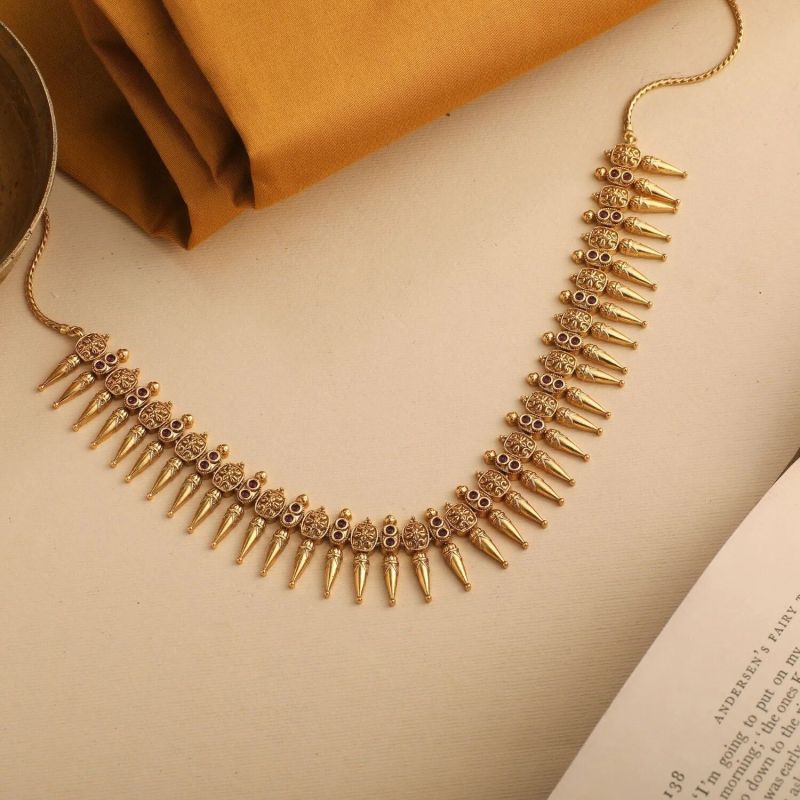 Gold Plated Silver Necklace, Style : Antique