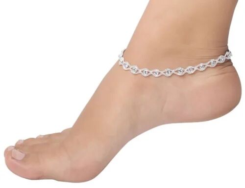 Polished Silver Plated Anklets, Packaging Type : Fabric Bag