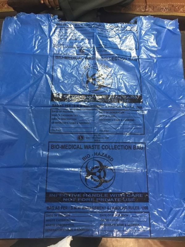 Blue PVC Plain Disposable Garbage Bags, Size : All Size