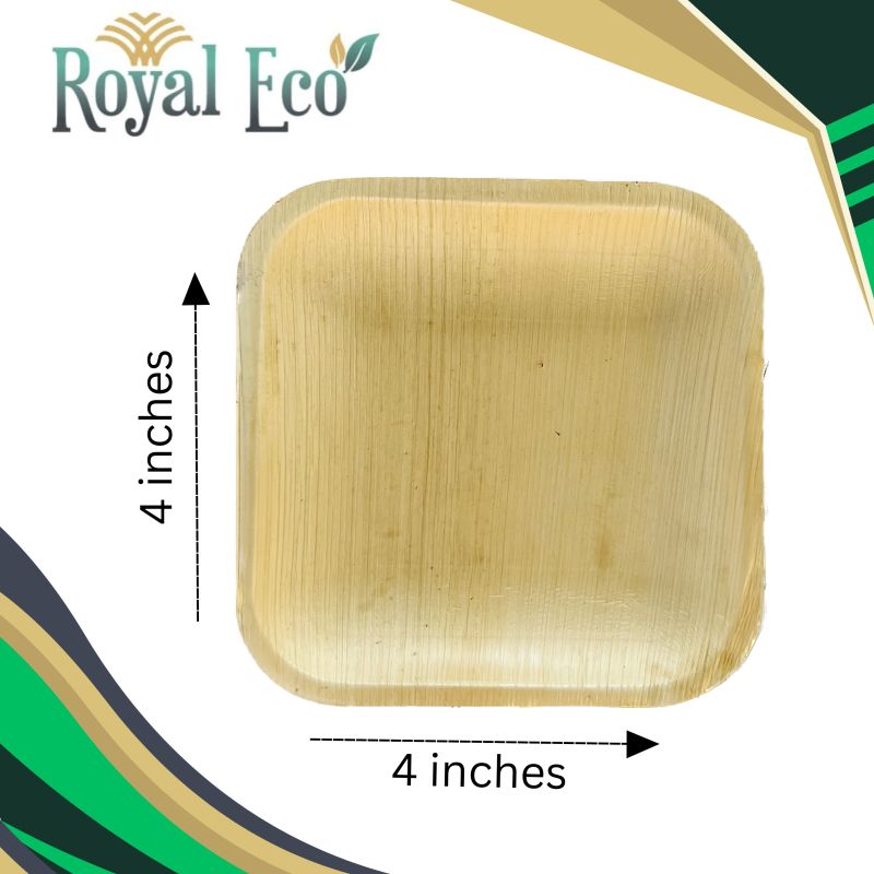 Biodegradable areca plate 4 inch square