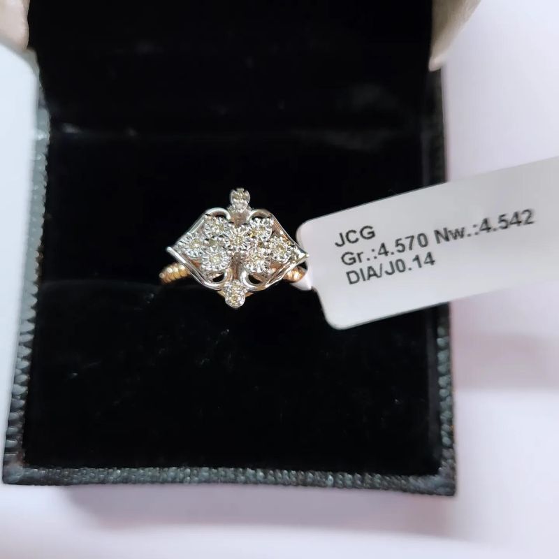 JCLR19 Ladies Gold Diamond Ring, Color : Golden