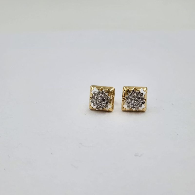 JCT10 Ladies Diamond Gold Earrings, Style : Common