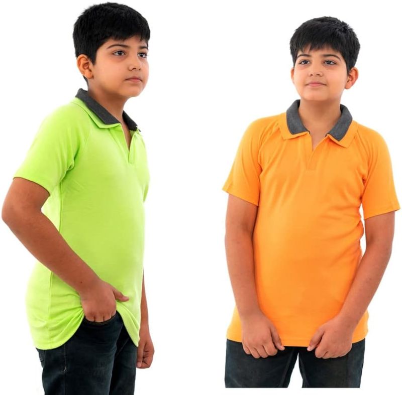 Boys Poly Cotton Polo T-Shirts, Sleeve Style : Half Sleeve