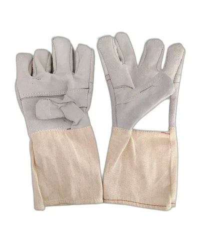 Creamy Canvas Leather Gloves, For Industrial, Gender : Unisex